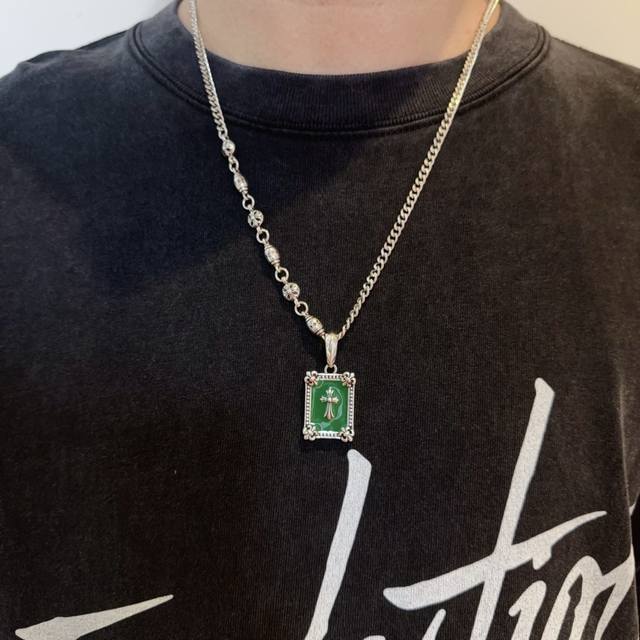 New counter quality Chrome Hearts Chrome Hearts cross flower ball side necklace