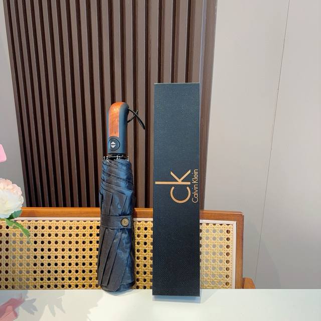 Ck New style dark pattern letter three-fold hand-open folding umbrella with fine