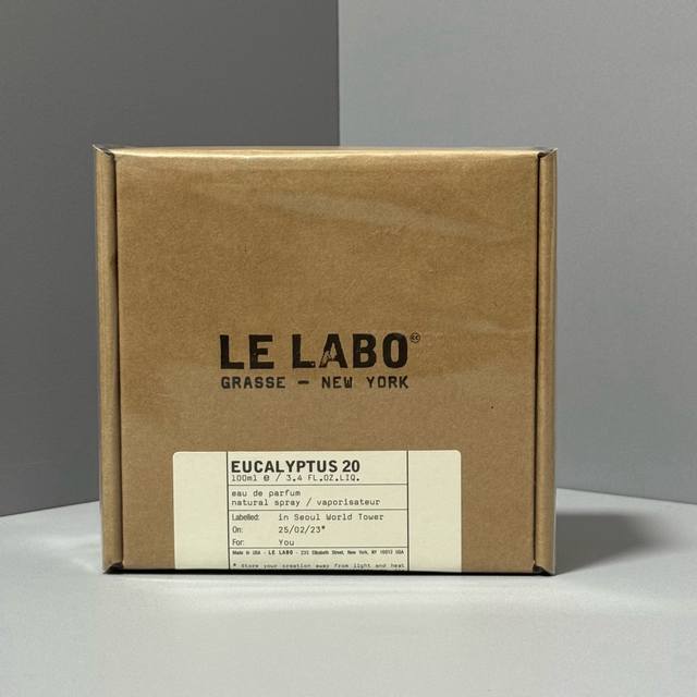 原单品质 新版实验室香水100Ml20#实拍现货实验室2025年新品香水Eucalyptus 20号 尤加利Edp中性香 前调：绿叶的清新感，夹杂一丝粉红胡椒的