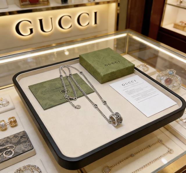 不爆不发 抖音带货网红首选 古驰项链最新款链条档次更高明星同款Anger Forest系列双G设计理念图案项链 让高档的衣服搭配更有气质 出去更有牌面和个性 细