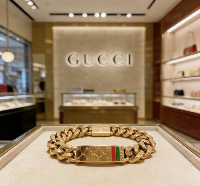 款新出炉 Gucci古驰手链最新款的经典款 精致无论款式 质感 都是绝对的顶尖Feel 只要看一眼就懂了 原版Logo 超 Nice 搭配衣服最佳的选择，男女同