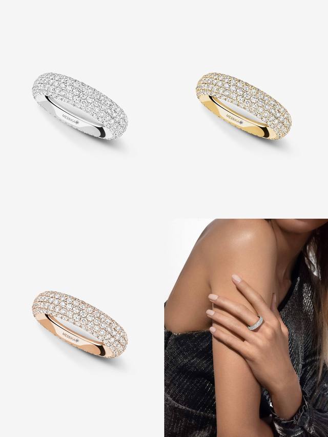 Messika梅西卡戒指 圆形满钻戒指 Size6789