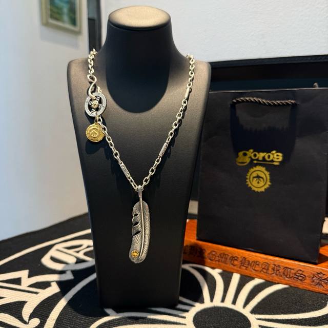 新品上架 Goro’S高桥吾郎羽毛吊坠，高桥经典项链，顶级版本，认准独家拍摄，主攻高端市场 ，快手 Ins 小红书热门款，绝对区别普通版本！图片产品细节与Z批一