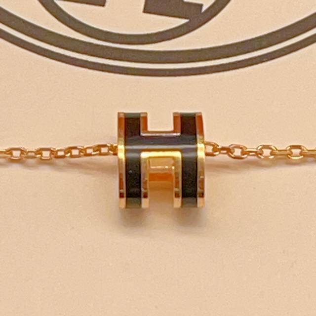 He Mes最新款黑色珐琅迷你玫瑰金色项链 一致Z批黄铜材质，非常的上镜设计很特别值得入手高级手工坊系列