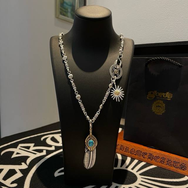 新品上架 Goro’S高桥吾郎松石羽毛吊坠，高桥经典老鹰项链，顶级版本，认准独家拍摄，主攻高端市场 ，快手 Ins 小红书热门款，绝对区别普通版本！图片产品细节