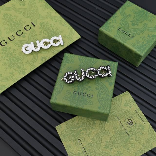 Gucci 双G发夹 字母一字夹 时髦少女必批Ick的大牌发夹发饰贵族少女 名媛必备 可盐可甜
