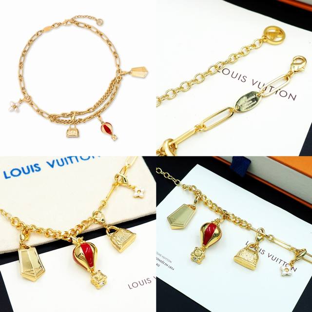 驴家Lvcharms手链以莹亮金属打造粗犷链条，再令Alma手袋和缤纷热气球元素化作可拆卸装饰，大胆探索冒险精神。可随心搭配其他坠饰