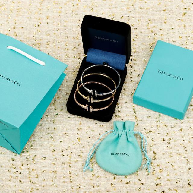 250902 我们出品 T字满钻手镯，只做对版的可以订制真金真钻，量大咨询客Fu 极简风的高级感，把银河戴在腕间！ 蒂芙尼T系列铺镶钻石线圈手镯 一眼心动的设计