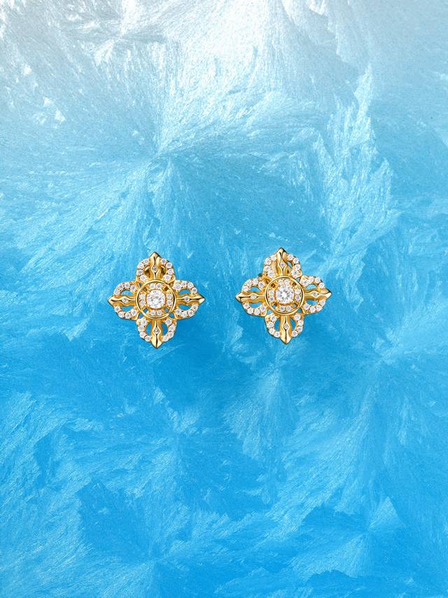 211939 我们出品 量大咨询客Fu 彩宝系列-金刚杵耳钉 重工版本，非市面轻工版，通体925纯银耐磨保色度行业最新配方优金电镀！人无我有！对标高级珠宝工艺！