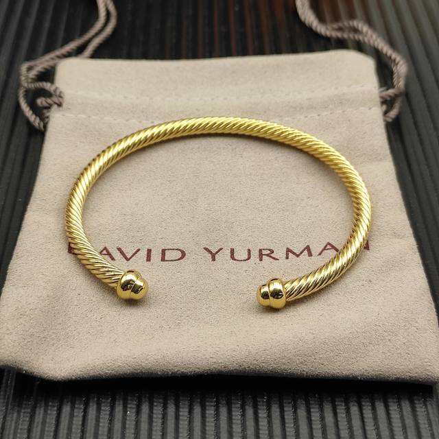 david Yurman 金色4Mm圆头带钻手镯。￥ 编号 Dysz-376