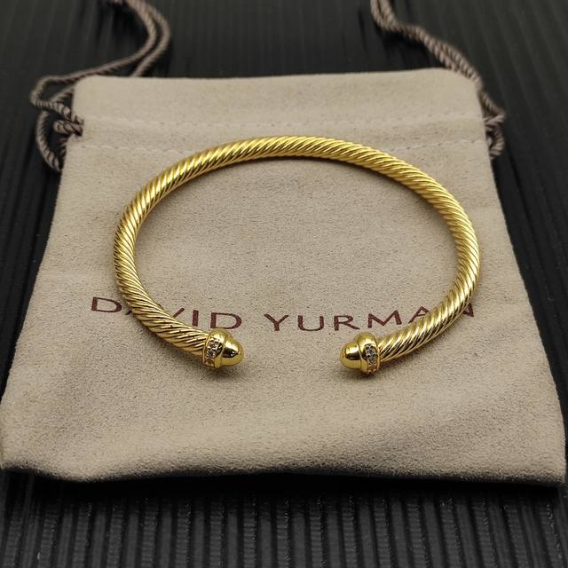 david Yurman 金色4Mm圆头带钻手镯。￥ 编号 Dysz-374