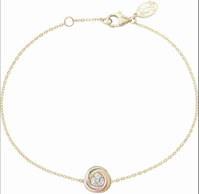 卡家Car* 单钻三环三色手链 亚金材质 精工版本 带Logo 手链