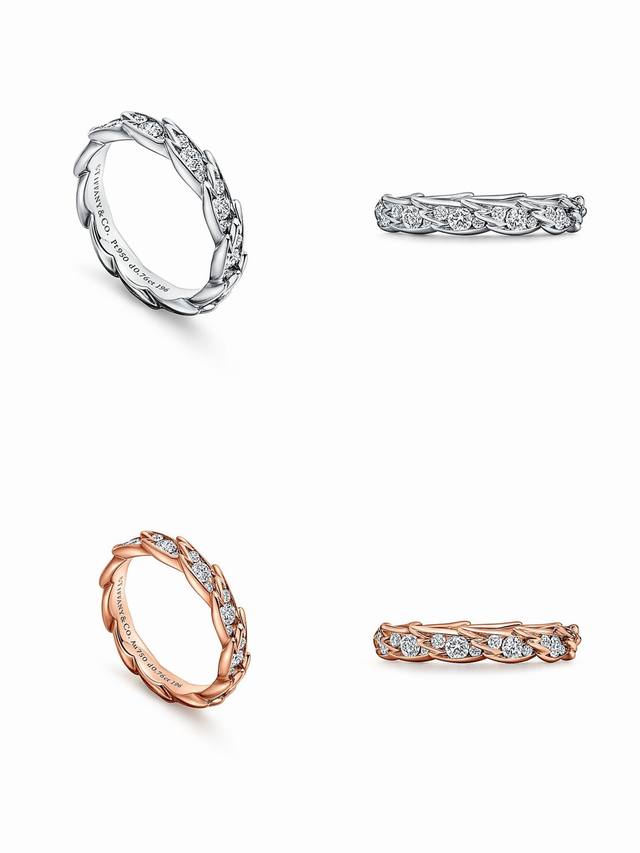 Tiffany蒂芙尼戒指石上鸟系列，灵动羽翼窄式戒指，飞羽窄式戒指Size6789