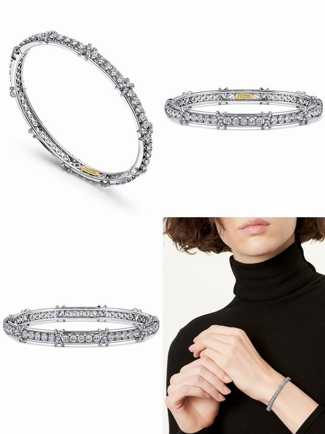 经典款超火爆Tiff蒂芙尼手镯十六石系列手镯Tiff Co钻戒火爆交叉手镯 精工镶嵌完美高大上 手镯