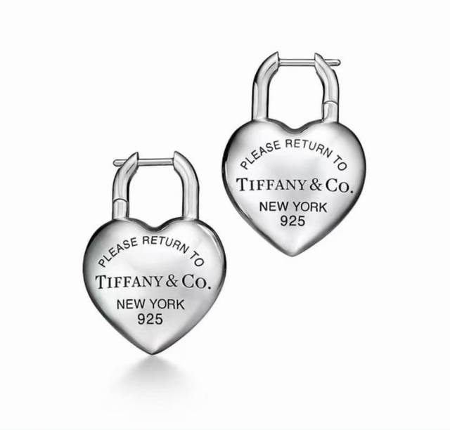 Tiff蒂芙尼耳钉桃心耳钉心牌滴油耳扣经典百搭 亚金材质电镀厚金 耳扣