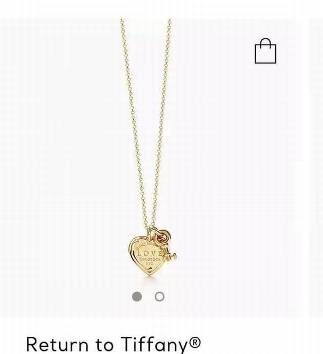 Ttiff蒂芙尼项链心牌钥匙项链 Love 项链 灵感来自1969年的please Return To Love系列 独特开锁设计 亚金材质项链