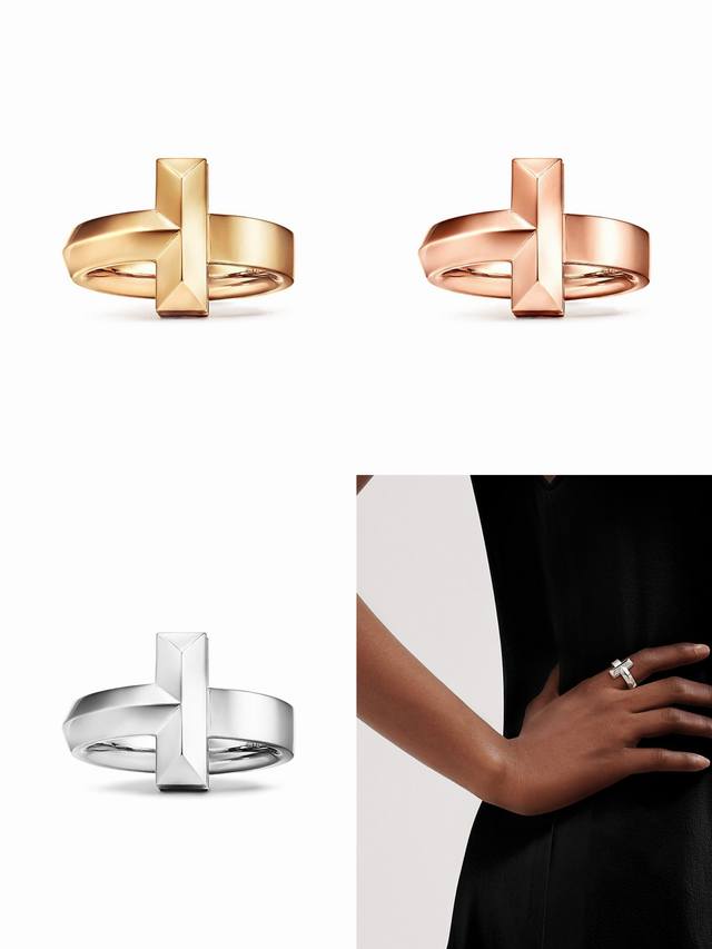 Tiff蒂芙尼戒指光面戒指T1系列宽版戒指 6789码数 亚电镀厚