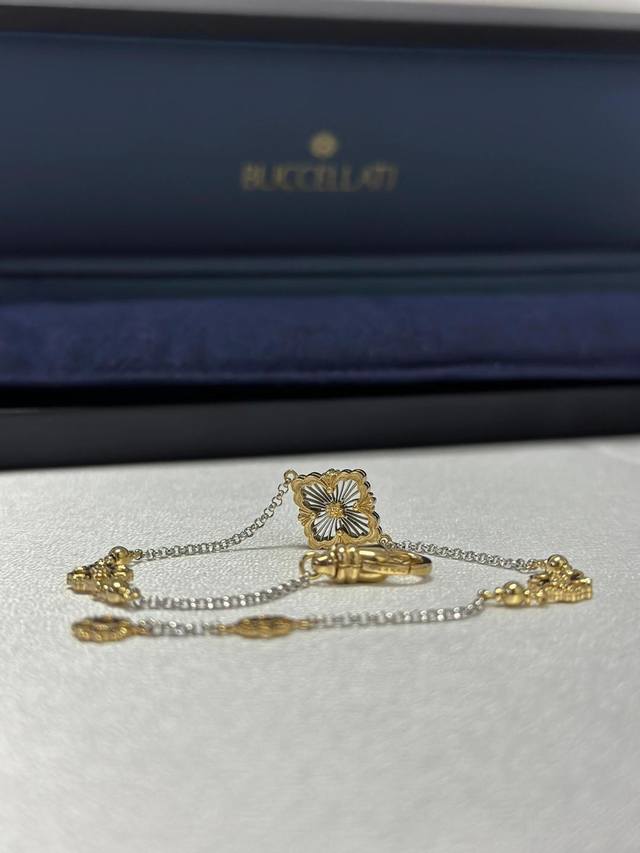 V金材质对版精工布契拉提Buccellati 布契拉提镂空手链低调不失奢华