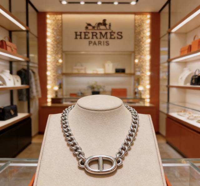 爱马仕项链 新品发布 Hermes 必备款猪鼻子系列首饰 高端定制.高端链条经典搭配 新品 简单时尚专柜一致 火爆款出货穿搭轻松驾驭 设计独特 值得入手的项链