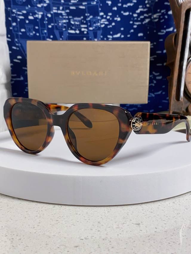 Bvlgari宝格丽 2025新款椭圆形太阳镜欧美个性金属蛇头跨境时尚百搭墨镜女高级感 男女通用