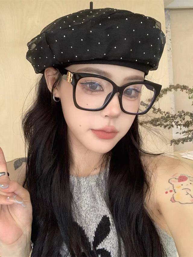 Balenciaga巴黎世家 2025新款虞书欣同款蝶形双B墨镜女高级感光学眼镜 Bb0102Sa