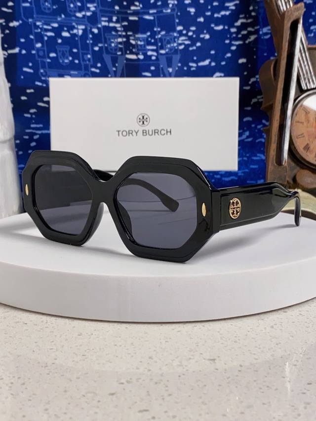 Tory Burch托里伯奇 全框太阳镜 不规则镜框 朋克个性时尚太阳镜 男女通用