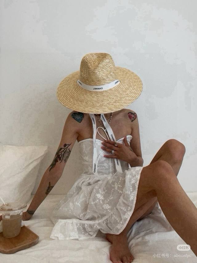 Chanel香奈儿麦秆草礼帽，原单品质，头围57Cm