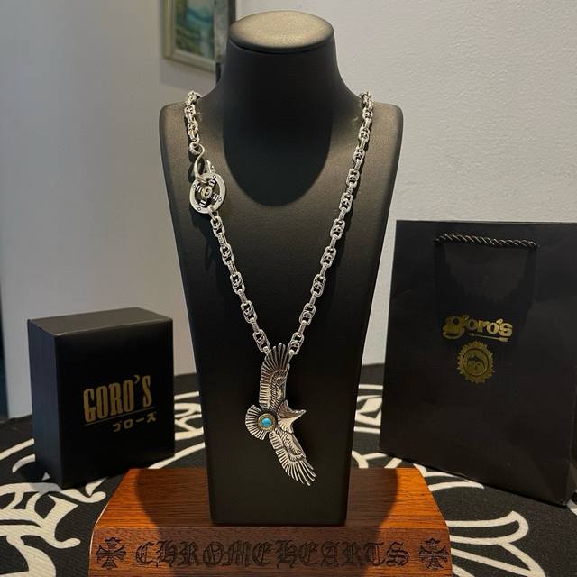 新品上架 Goro’S高桥吾郎松石老鹰吊坠，高桥经典飞鹰项链，顶级版本，认准独家拍摄，主攻高端市场 ，快手 Ins 小红书热门款，绝对区别普通版本！图片产品细节