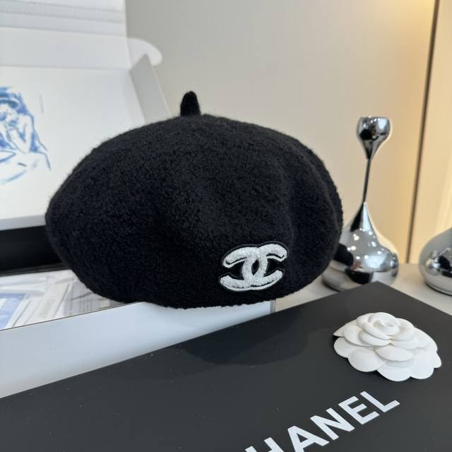 Chanel香奈儿羊毛贝雷帽，南瓜帽，百分百羊毛面料，头围57Cm