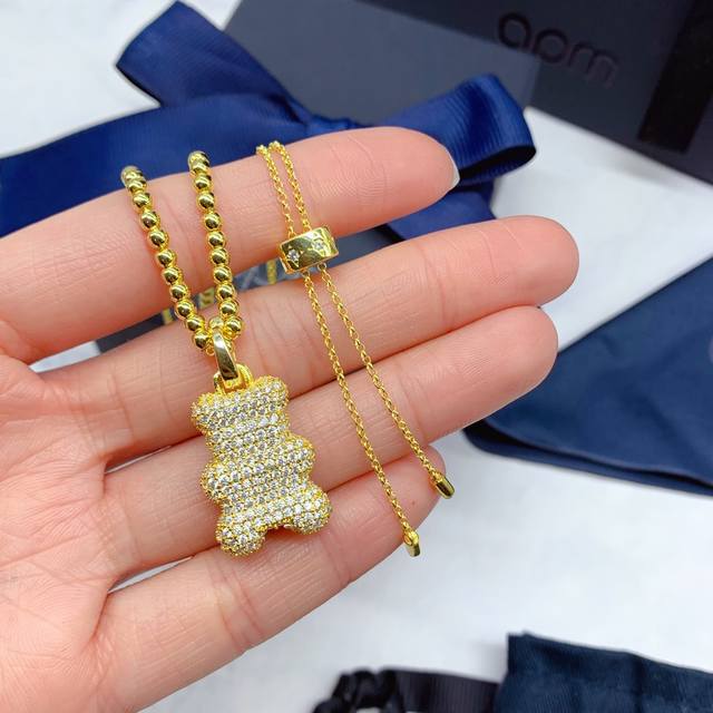 A批M 金黄色串珠项链炫酷俏皮礼物送女友。