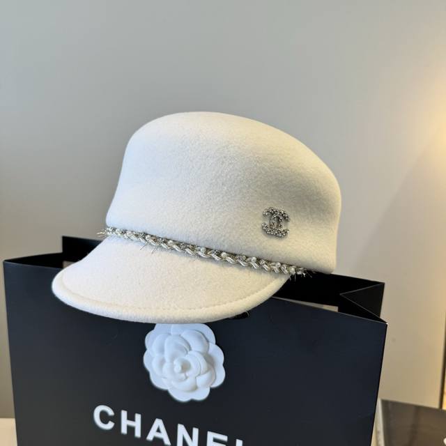 Chanel香奈儿秋冬新款羊毛鸭舌军帽，百分百羊毛面料，头围57Cm