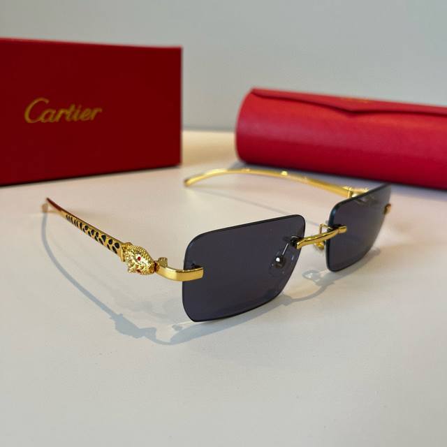 Cartie*卡地亚 珍贵太阳眼镜金属材质 Pc镜腿十无框超轻电镀工艺精湛气质十足新款刚刚到货官网原版超高品质，超高档奢华的象征