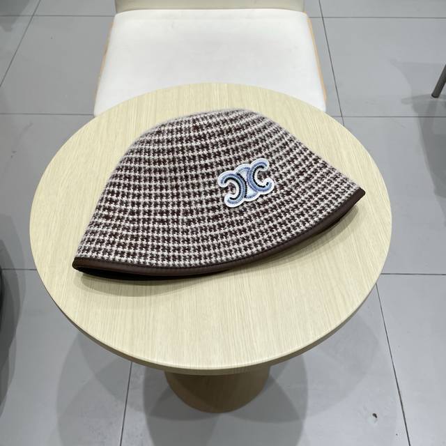 塞琳Celine费尔岛风含羊毛针织渔夫帽女秋冬季韩版显脸小保暖大头围毛线帽子