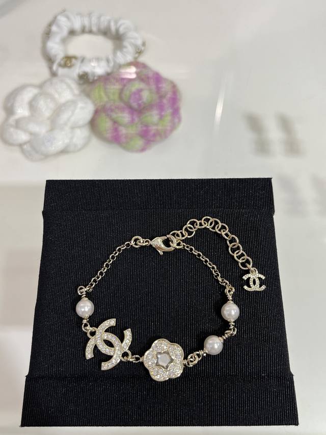 手链金色款 25p水晶星星满钻四叶草双C手链 满钻双C水晶星星幸运草超级可爱 手链长短可调节