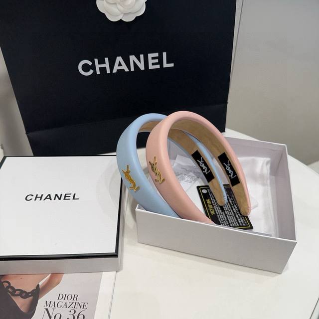 配包装盒 Ysl 圣罗兰 新款发箍，简单实用，时尚百搭，甜酷小姐姐必备