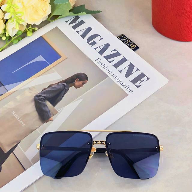 克罗心复古痞帅男士双梁金属墨镜高端商务风格Uv400防晒防紫外线太阳镜