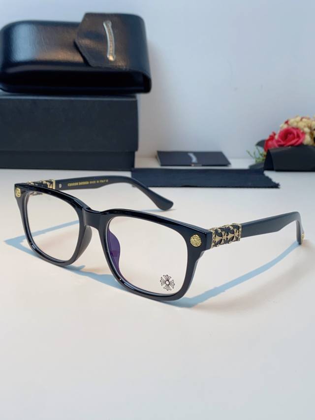 Chrome Hearts克罗心 2025新款经典十字花徽标平光镜眼镜框光学镜架男女近视眼镜