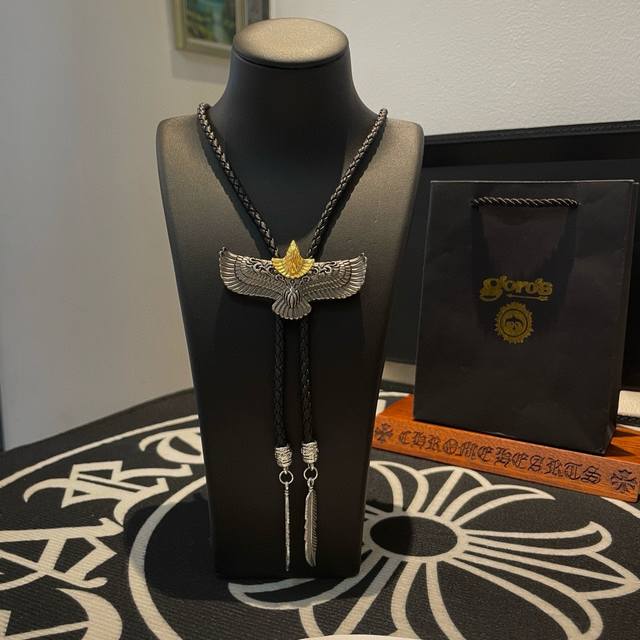 新品上架 Goro’S高桥吾郎复古皮绳羽毛老鹰项链 顶级版本 认准独家拍摄 主攻高端市场 绝对区别普通版本！图片产品细节与Zp一致！原版制作工艺 精工品质 纯手