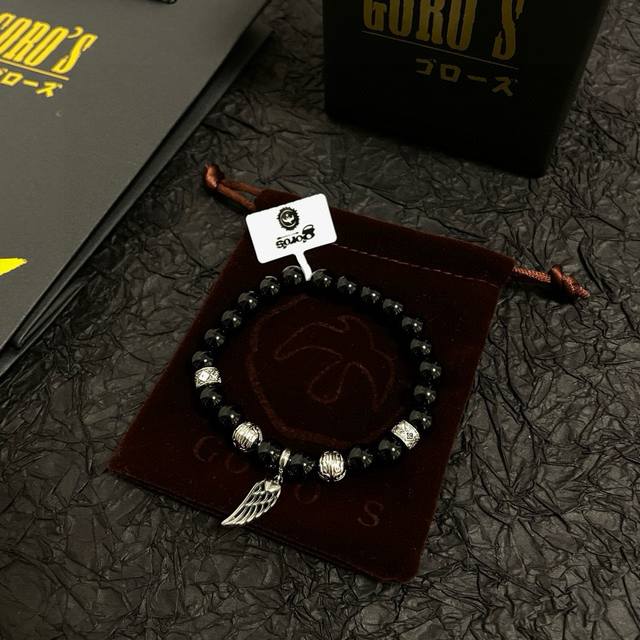 新品上架 Goro’S高桥吾郎黑玛瑙手串手链，顶级版本 认准独家拍摄 主攻高端市场 绝对区别普通版本！图片产品细节与Zp一致！原版制作工艺 精工品质 纯手工打造