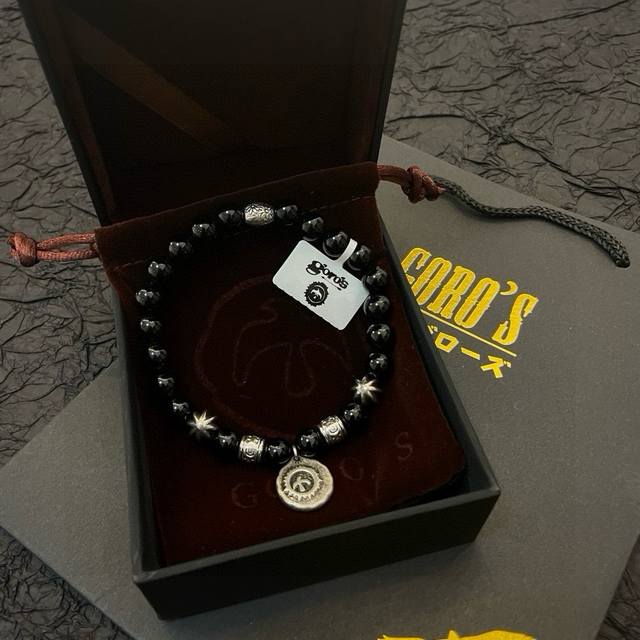 新品上架 Goro’S高桥吾郎黑玛瑙小银牌手串手链，顶级版本 认准独家拍摄 主攻高端市场 绝对区别普通版本！图片产品细节与Z批一致！原版制作工艺 精工品质 纯手