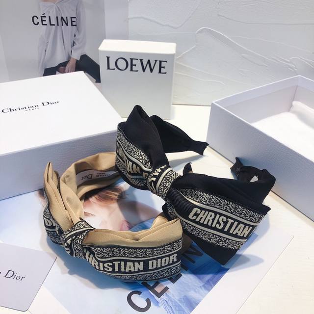 dior迪奥 Dior简约经典款蝴蝶结优雅发箍 韩系百搭时髦 单个