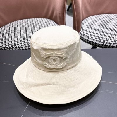 Chanel香奈儿韩版大帽檐防晒遮阳帽女夏户外出游渔夫 帽复古显脸小可折叠太阳帽