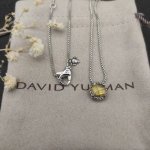 david Yurman 8Mm主石四爪黄宝石项链。链条粗1.5Mm，长度45+5Cm延迟链 编号Dyxl-053