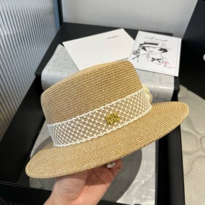 Miumiu缪缪新款遮阳帽，平顶礼帽，细草制作，头围57Cm