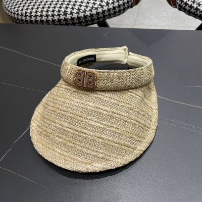 巴黎世家Balenciaga夏季小香风编织防晒帽出游百搭遮阳帽空顶帽 优雅女士太阳帽潮