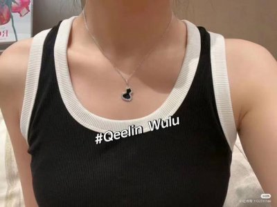 热销款 Qeelin 麒麟 Wulu系列 黑玛瑙葫芦项链 葫芦谐音＂福禄＂，寓意有福！美到哭，简直毫无抵抗力！高品质，超精工！ 厚金厚金厚金电镀，成本具高！镶十
