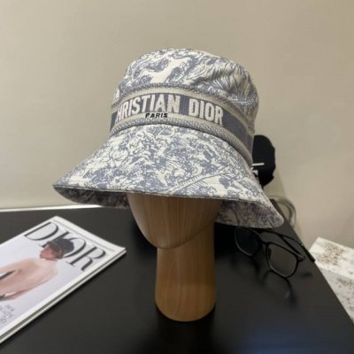 原单品质 迪奥Dior 官网同步上线 山水画韩版新款重工定制款1:1原单品质 男女通用渔夫帽 绵麻地质面料 原版质量专柜