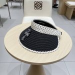 chrome Hearts 2025新款波点草编空顶帽子女夏季大帽檐遮阳防晒帽防紫外线太阳帽