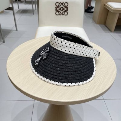 chrome Hearts 2025新款波点草编空顶帽子女夏季大帽檐遮阳防晒帽防紫外线太阳帽