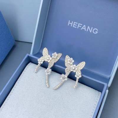 新品Hefang何方贝母花花项链耳钉